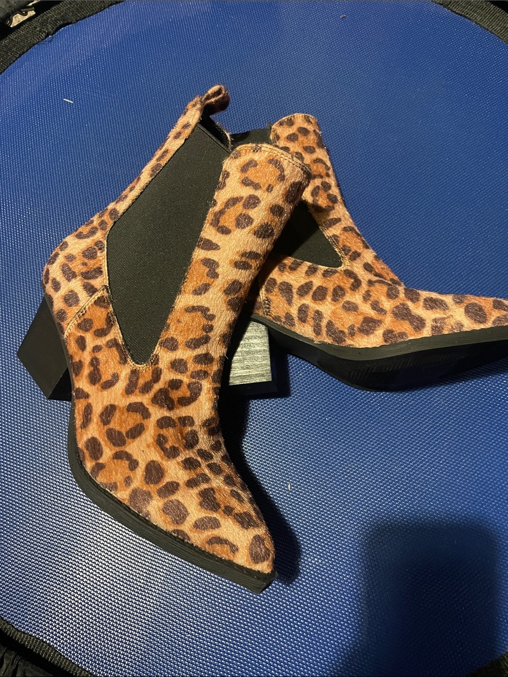 Dolce Vita Leopard Print Chelsea Ankle Boots - Brown